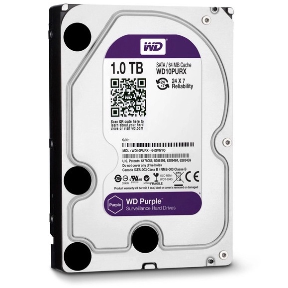 Ổ cứng HDD 500GB, 1TB, 2TB Western Purple cho camera hàng Công ty bảo hành 24 tháng | BigBuy360 - bigbuy360.vn