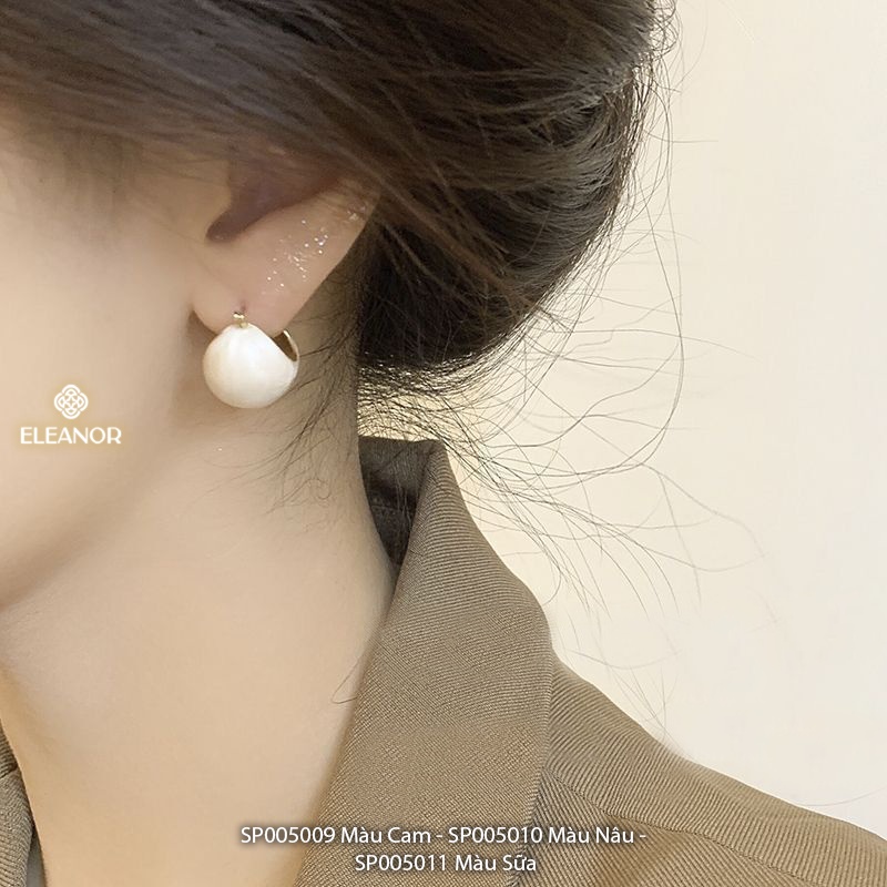 Bông tai nữ chuôi bạc 925 Eleanor Accessories dáng tròn hình cầu basic thanh lịch phụ kiện trang sức 5009
