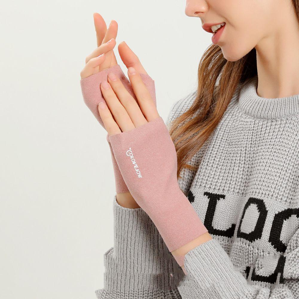 Găng Tay Thể Thao Hở Ngón Vải Lông Cừu Mềm Mại Chống Gió Chống Thấm Nước Màu Trơn Trọng Lượng Nhẹ Giữ Ấm Mùa Đông Thời Trang