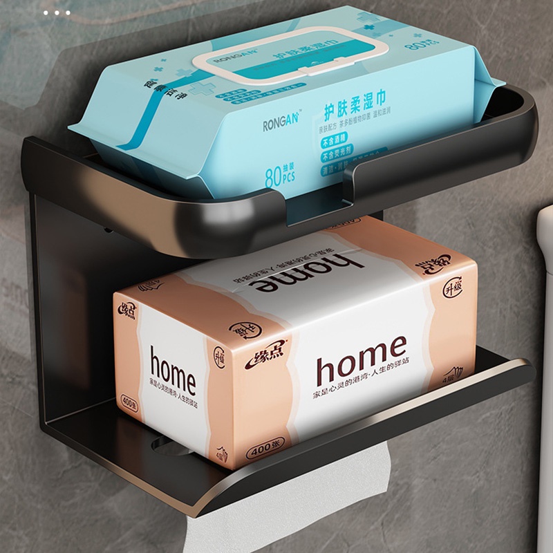 Hộp Đựng Khăn Giấy Gắn Tường Không Cần Khoan Tiện Dụng