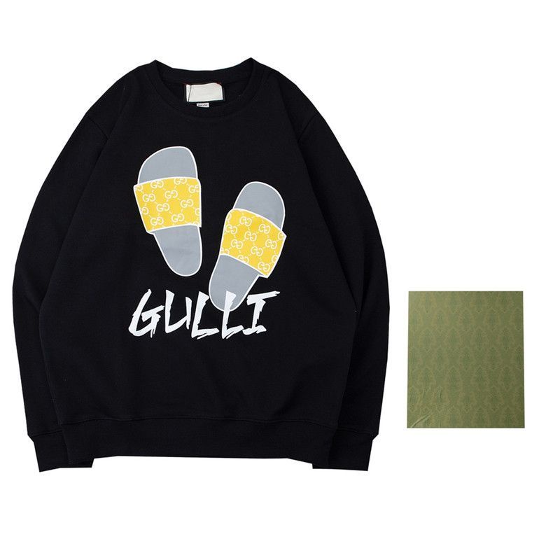 Gucci ins fashion brand spring and autumn slippers printed vintage Korean casual round neck sweater