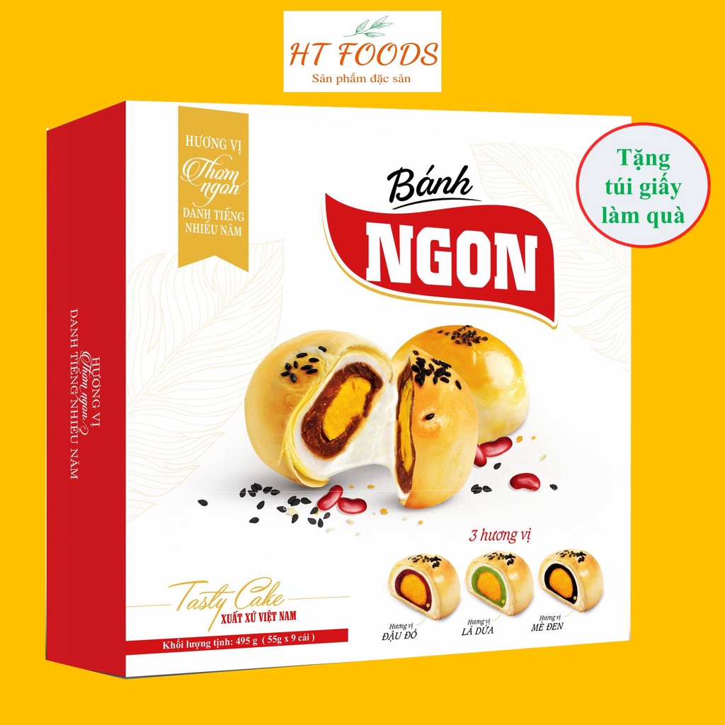 (DATE MỚI) Bánh Ngon Duy Tân (Bánh đậu đỏ trứng muối, mè đen, lá dứa), Đặc sản Sóc Trăng, quà tết cao cấp