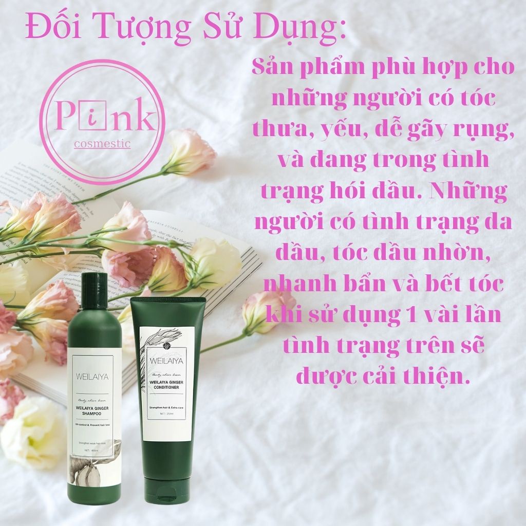 Dầu Gội - Dầu xả WEILAIYA Gừng - Hà Thủ Ô