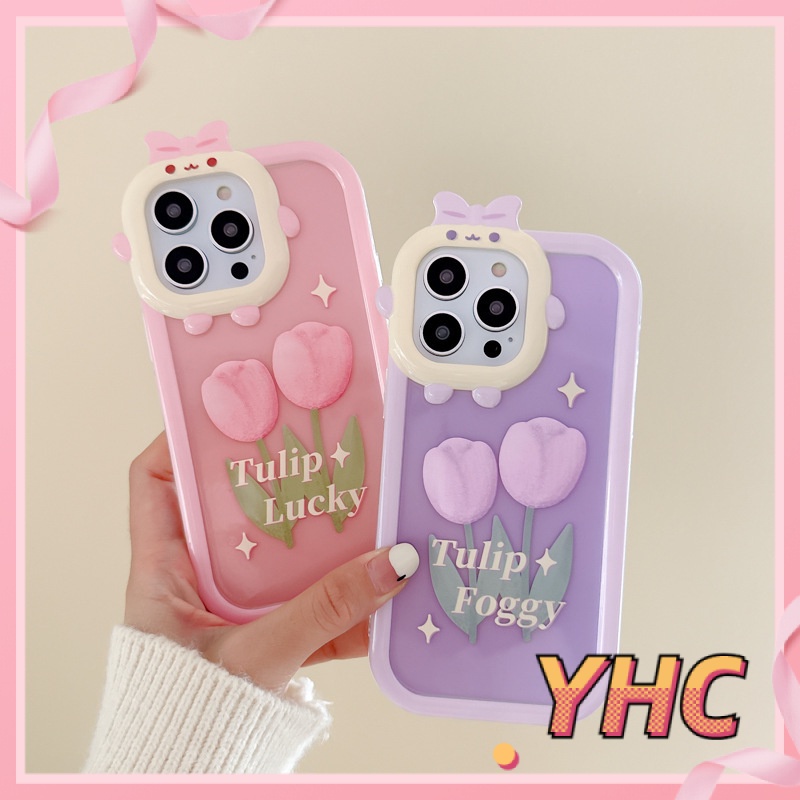 Ốp iPhone Vỏ điện thoại di động của quái vật nhỏ hoa tulip tươi 6 / 6S / 6splus / se / 7 / 7plus / 8 / 8plus / X / xs / xsmax / 11 / 12 / 13 / 14  pro max-6001