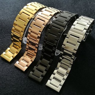 (dây đúc đặc) Dây đồng hồ thép không gỉ inox 316 model 07 kiểu khóa bấm chống han gỉ (18mm 20mm 22mm)