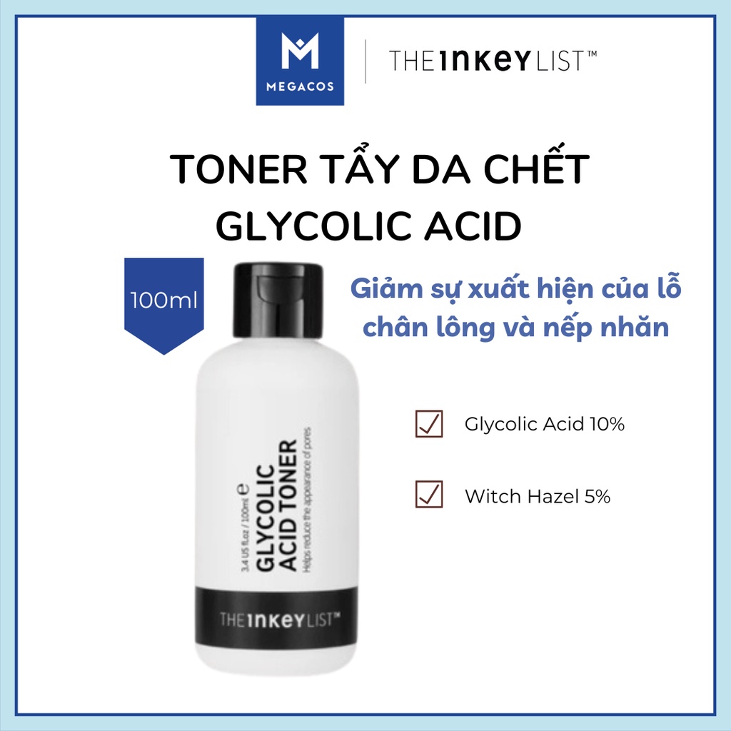 Nước hoa hồng The Inkey List Glycolic Acid Liquid Toner 100ml