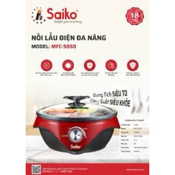 Nồi lẩu điện Saiko MFC-5050