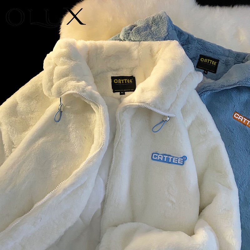 Hàng Có Sẵn Áo Khoác Cotton Lông Cừu Dày Dáng Rộng Thêu Chữ fufu Nhật Bản Mùa Thu Đông Cho Cặp Đôi La