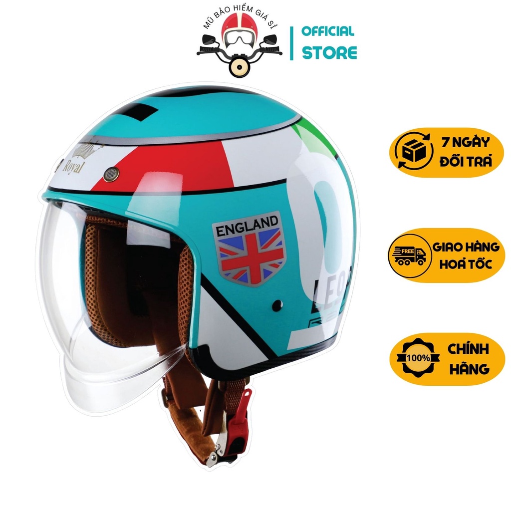 MŨ BẢO HIỂM 3/4 ROYAL M139 KÍNH ÂM MẦU VÀNG BÓNG SIZE