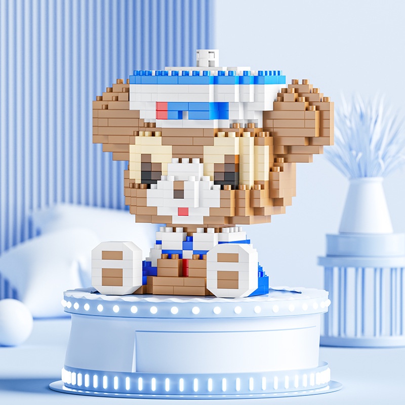 Mô Hình Lắp Ráp Gấu Dâu Lotso Micro Blocks 3D Đồ Chơi Ghép Xếp Hình Làm Quà Tặng Sinh Nhật