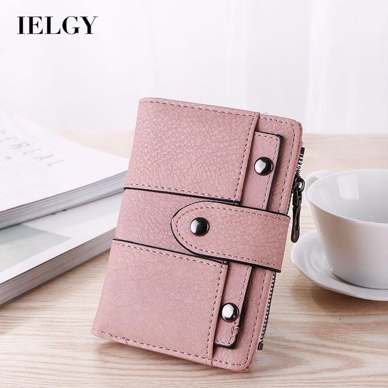 Ví Ngắn Khóa Nam Châm Đính Đinh Tán Kiểu vintage Cho Nữ