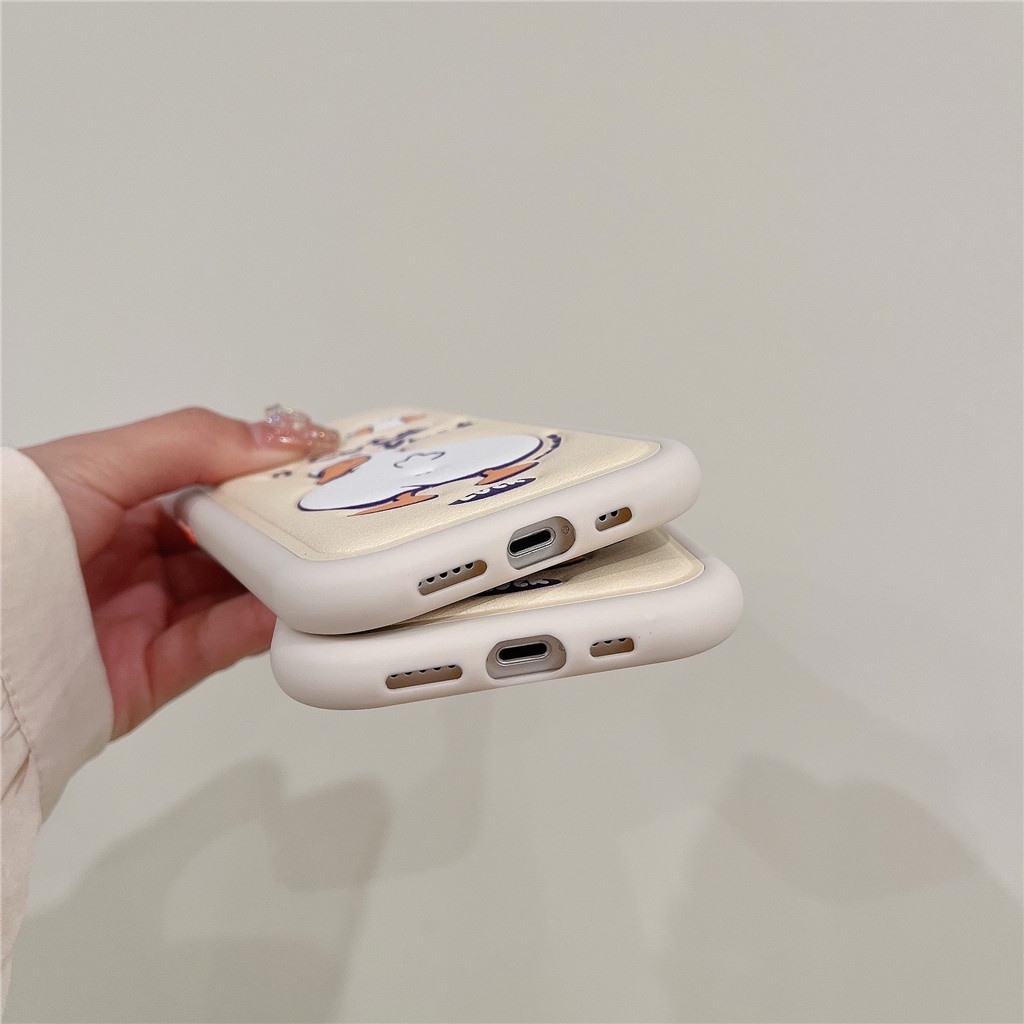 Ốp Điện Thoại Da Viền TPU Dẻo In Họa Tiết Hoạt Hình Dễ Thương Cho iphone 14 Pro Max 13 Pro Max 12 Pro Max