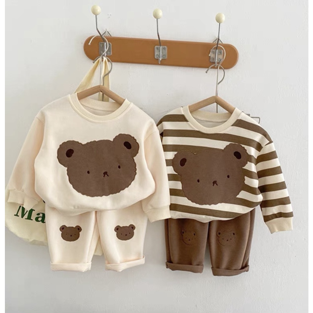 Bộ Nỉ Thu Đông Dài Tay Mery Trẻ Em Cho Bé Trai Và Bé Gái Chất Da Cá Mềm Mịn Ấm Áp Thời Trang Trẻ Em Chaarlie kids