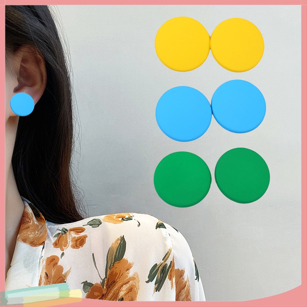 1 Đôi Bông Tai Hình Tròn Lớn Đơn Giản Cho Nữ