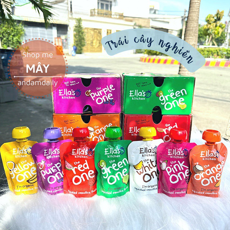 Trái cây hoa quả nghiền hữu cơ Ella's Kitchen UK cho bé 6m+ gói 90g - Mẹ Mây - Ăn dặm Daily