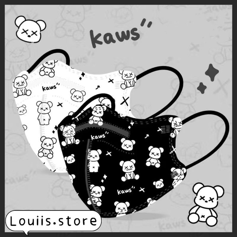 Khẩu trang 3D hoạt hình dễ thương, in hình họa tiết người lớn Louiis.store