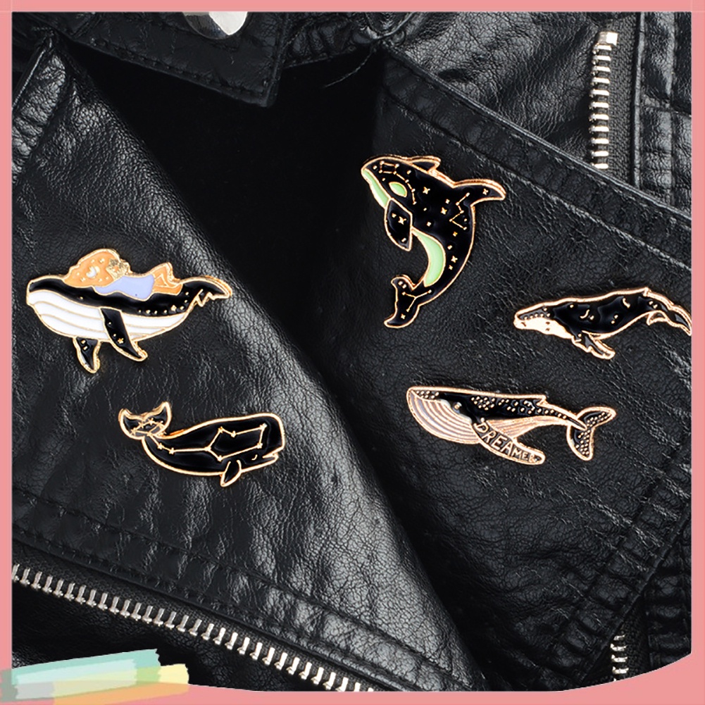 Trâm cài áo họa tiết cá heo / cá voi dễ thương