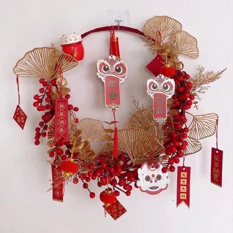 Cành đào đông đỏ 12 nhánh 6 nhánh có cành điểm Decor trang trí nhà cửa văn phòng, phòng khách, cửa hàng