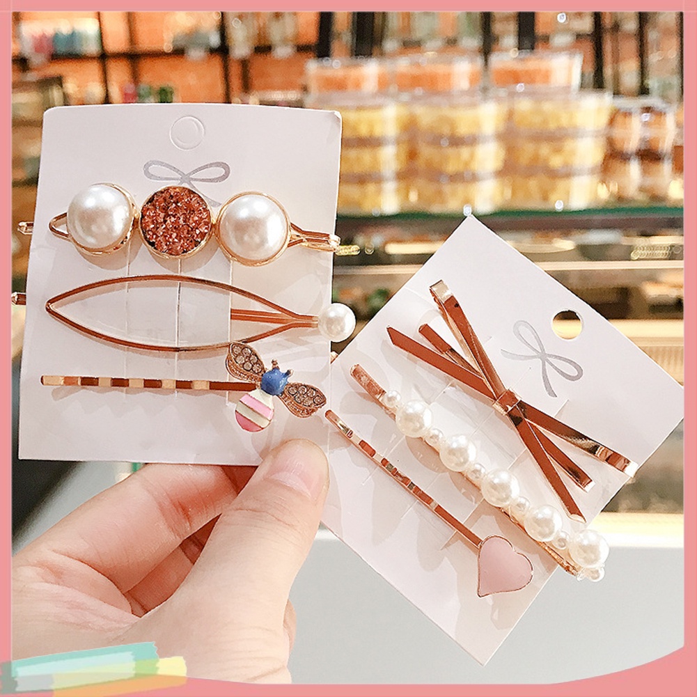 Phụ kiện gài tóc kiểu ngọc trai giả sáng lấp lánh thời trang cho nữ