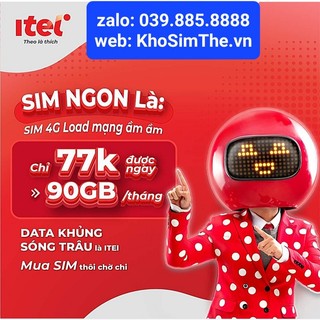 Sim data itel 087, Sim 0đ, Tặng 90Gb/tháng miễn phí gọi vina