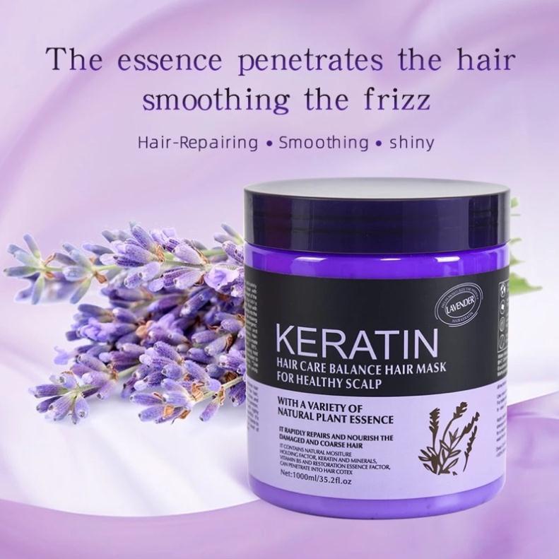 Kem ủ tóc KERATIN COLLAGEN 1000ML LAVENDER BRAZIL NUT - Ủ hấp tóc cung cấp dưỡng chất KERATIN & COLLAGEN SALON HẢI ANH