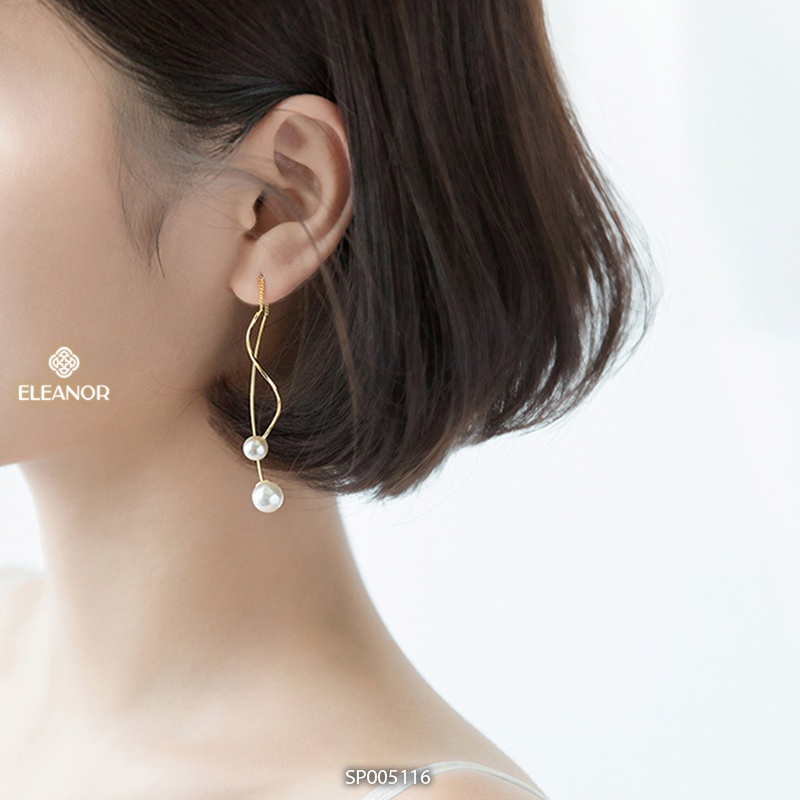 Bông tai nữ Eleanor Accessories gắn ngọc nhân tạo khuyên tai dáng dài thanh lịch phụ kiên trang sức 5116