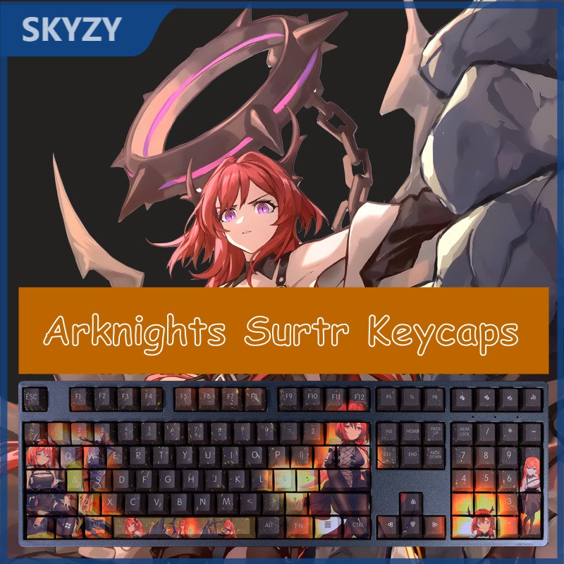 Surtr Keycaps Cherry Profile Arknights Anime PBT Dye Sub Bàn phím cơ Keycap