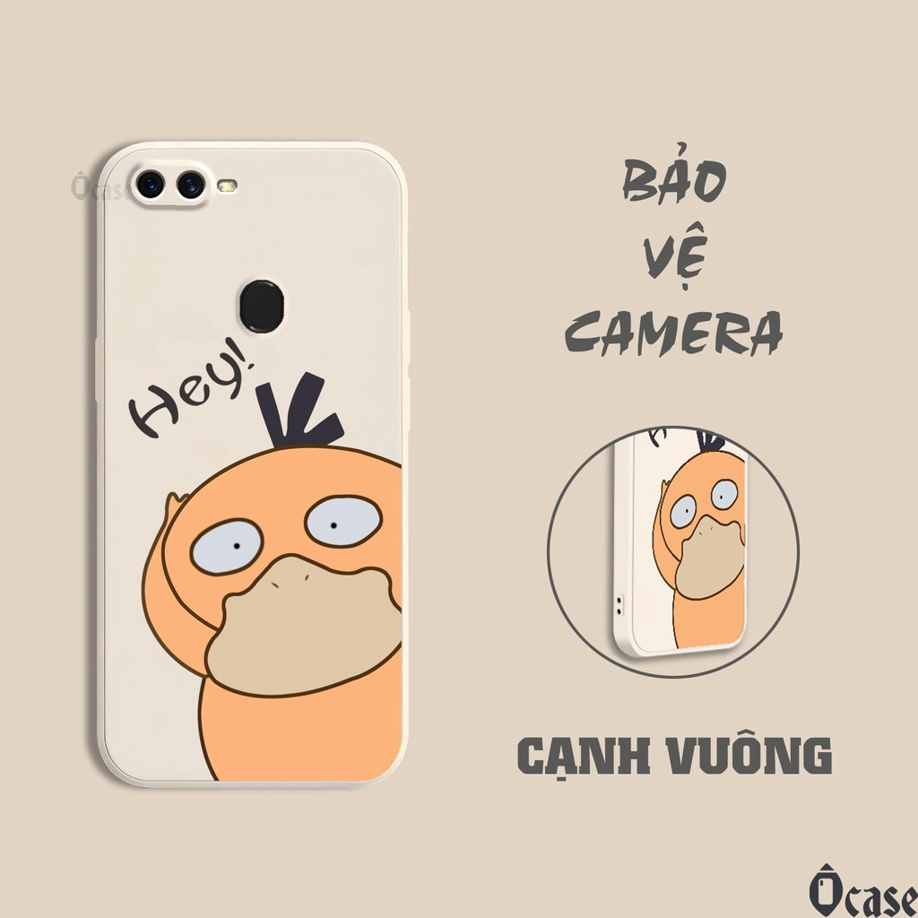 Ốp lưng Oppo A7 / A5s / A12 / A12s in hình Mèo và Vịt vàng cạnh viền vuông có bảo vệ camera