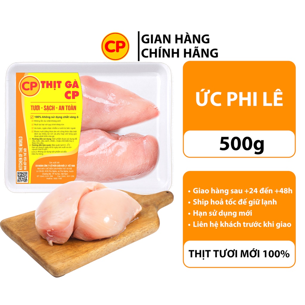 Ức gà tươi CP 500g - thịt gà cp tươi sạch