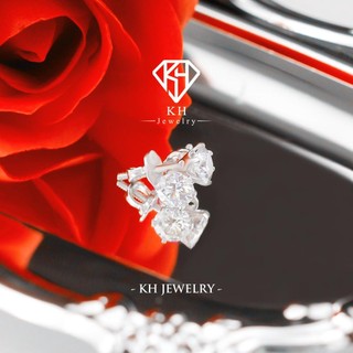 Khuyên tai nụ xi kim 6 chấu đá moissanite khjem09 8-10mm xi kim - chốt vặn