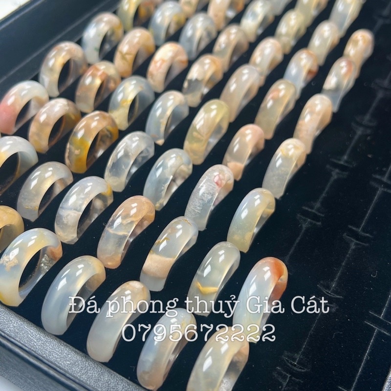 Nhẫn đá hoa anh đào hàng đẹp kiểm định