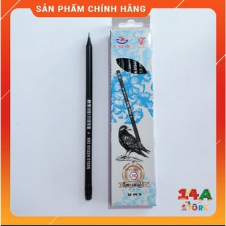 Hộp bút chì gỗ 12 cây thân đen gstar vt-405 2b chuốt không gãy