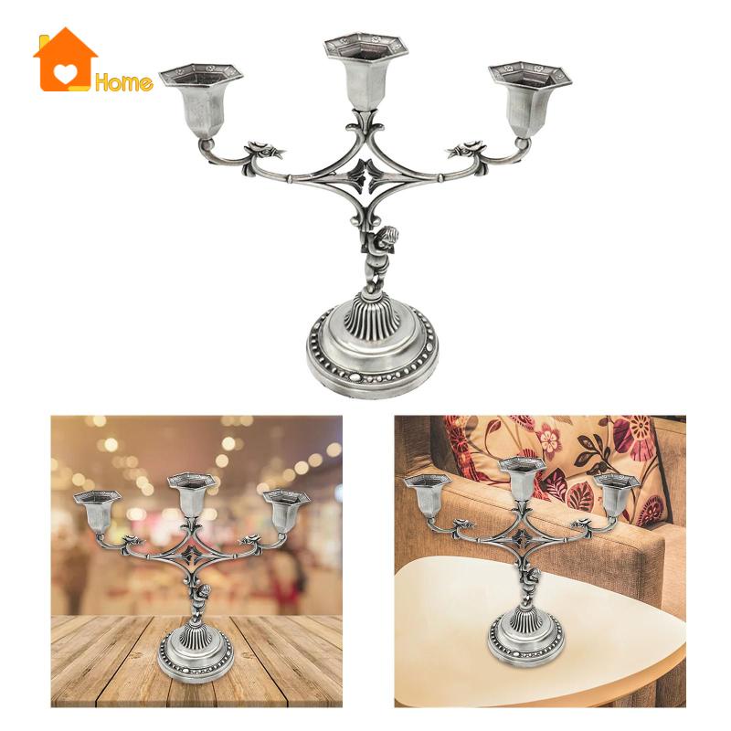 Giá đỡ đèn cầy 3 chân bằng kim loại thiết kế độc đáo trang trí bàn ăn