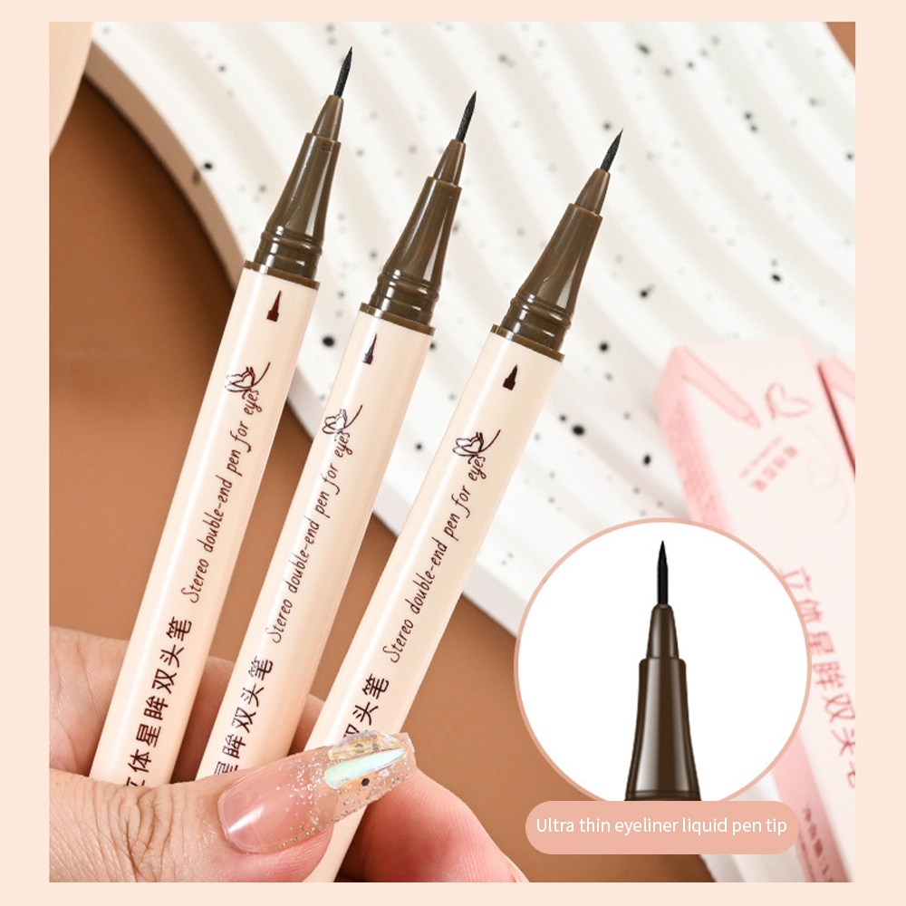 Bút Kẻ Mắt Dạng Lỏng 2 Trong 1 Siêu Mỏng Mượt Mà Lâu Trôi Dành Cho Nữ