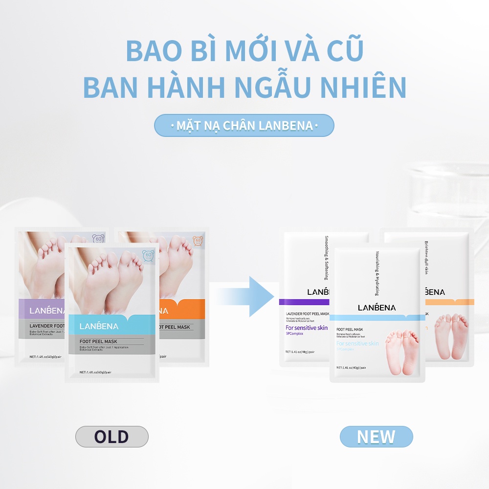 Mặt nạ chân Lanbena dạng lột tẩy tế bào chết dưỡng ẩm chăm sóc hiệu quả trong 2-7 ngày