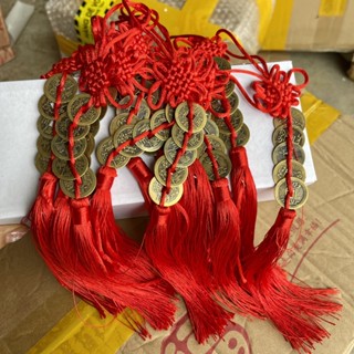 Đồng Tiền Xu May Mắn mặt dây chuyền ngũ hoàng bằng đồng nguyên chất thu hút sự giàu có