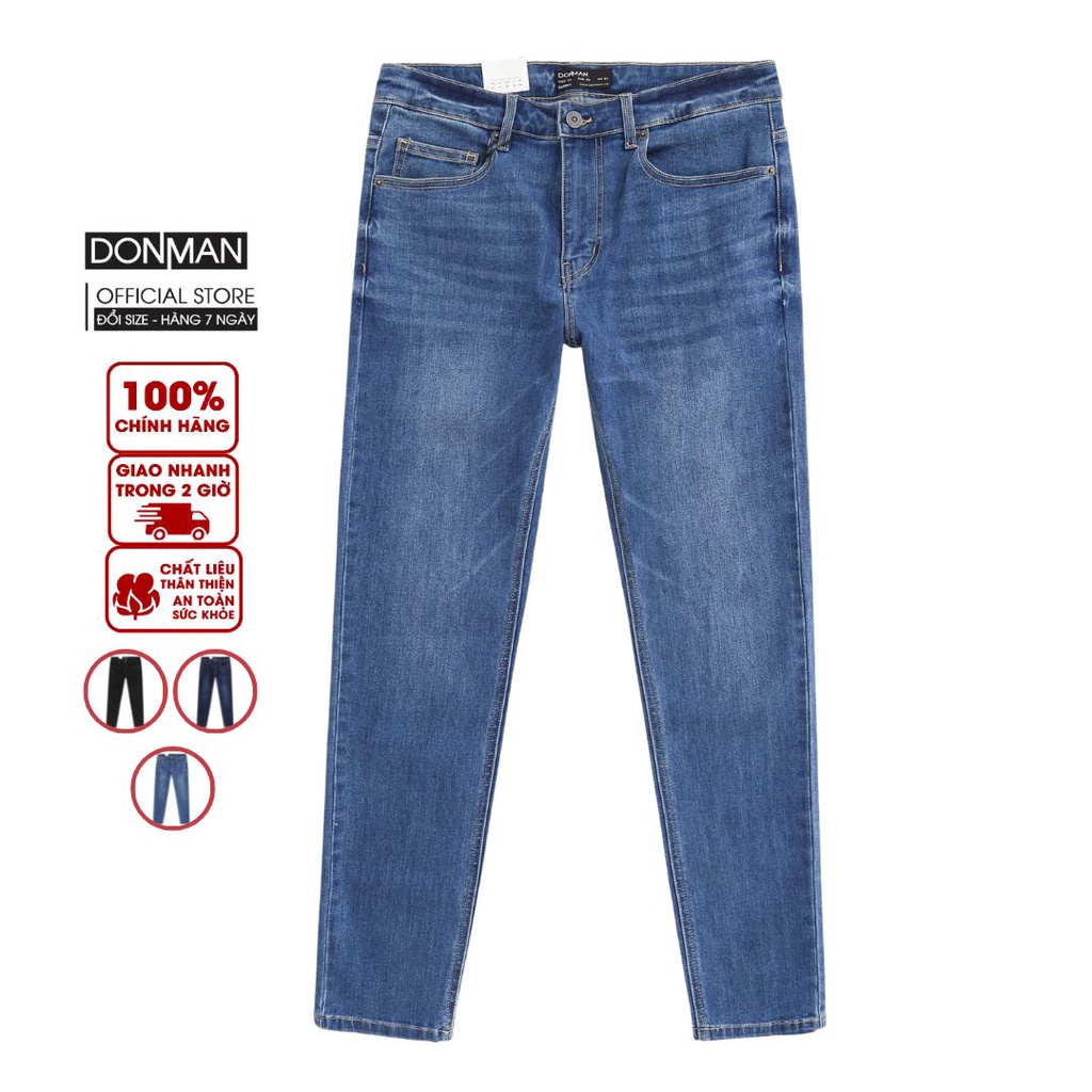 Quần jean nam cao cấp thương hiệu DONMAN chất vải bò cao cấp tạo  form regular fit tôn dáng trẻ trung dễ mặc - QJN03