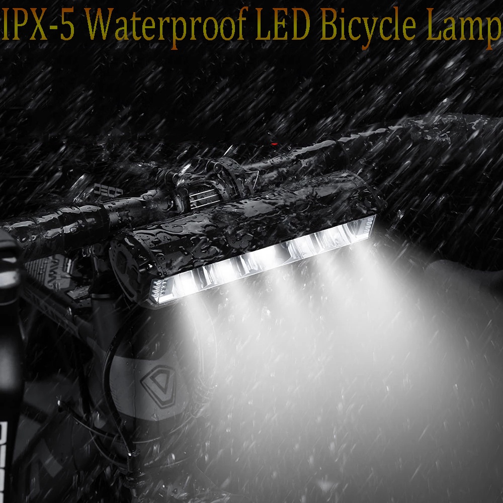 Bộ Đèn Pha LED 5 Chế Độ Sáng IPX-5 Bằng Hợp Kim Nhôm Chống Lóa Kèm Sạc USB Tiện Dụng Cho Xe Đạp