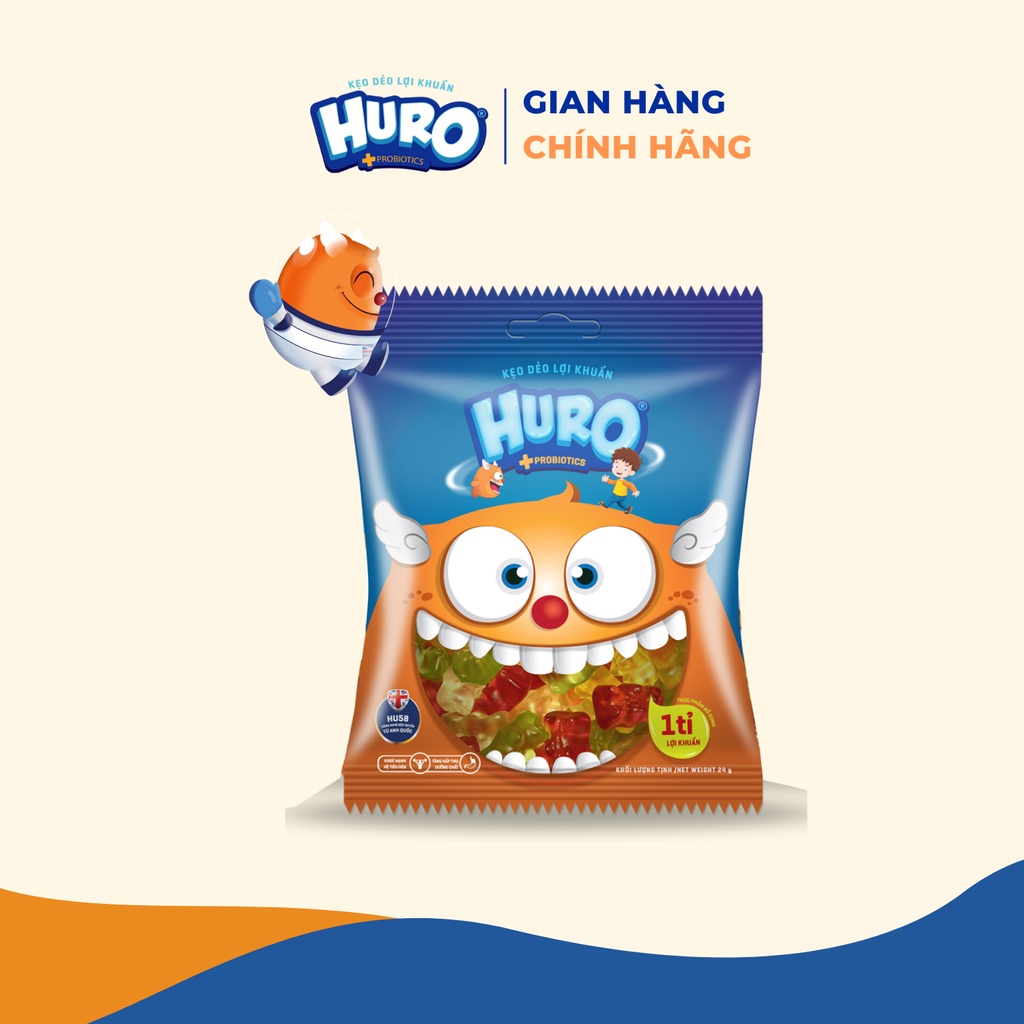 Combo 10 gói Kẹo Dẻo Lợi Khuẩn Huro ho bé túi 24g