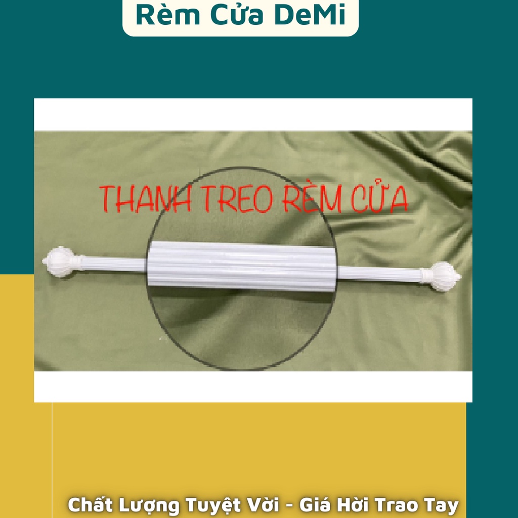 THANH TREO RÈM CỬA MÀU TRẮNG - KÈM bát đỡ đầu vén ĐÀY ĐỦ - Loại Nhôm Dày Dặn Thanh sào nhôm treo rèm màn cửa - Phi 30