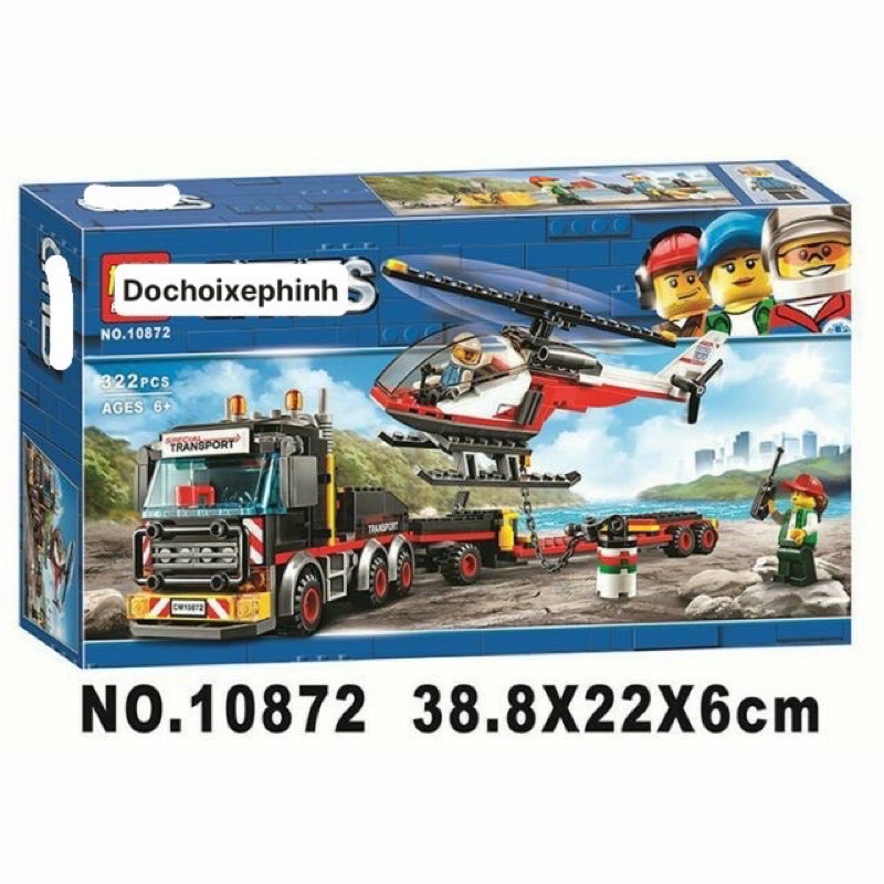 Lắp ráp xếp hình 10872 : Xe đầu kéo vận chuyển xe đua 360 chi tiết