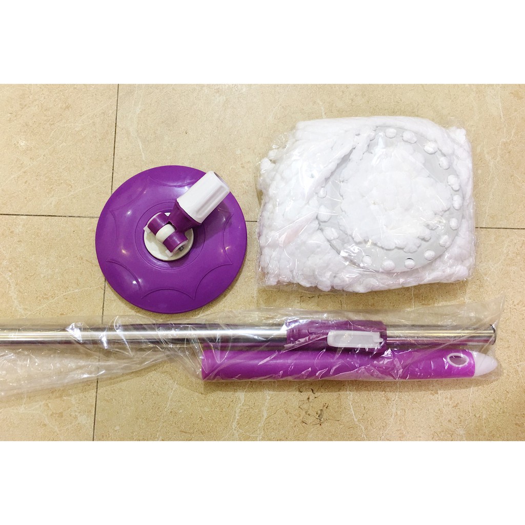 Bộ Cán Chổi Lau Nhà 360 Độ Cây Inox Bàn Nhựa, Bông Lau Nhà Thay Thế