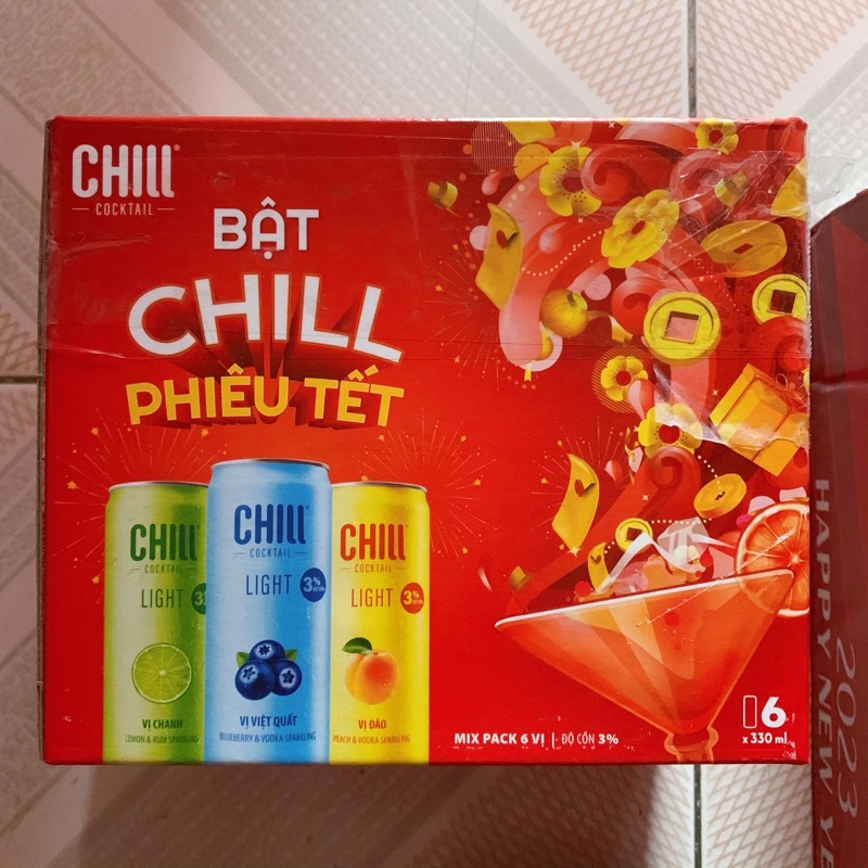 HCM Combo 6 lon Chill mix vị 330ml date 05 2024