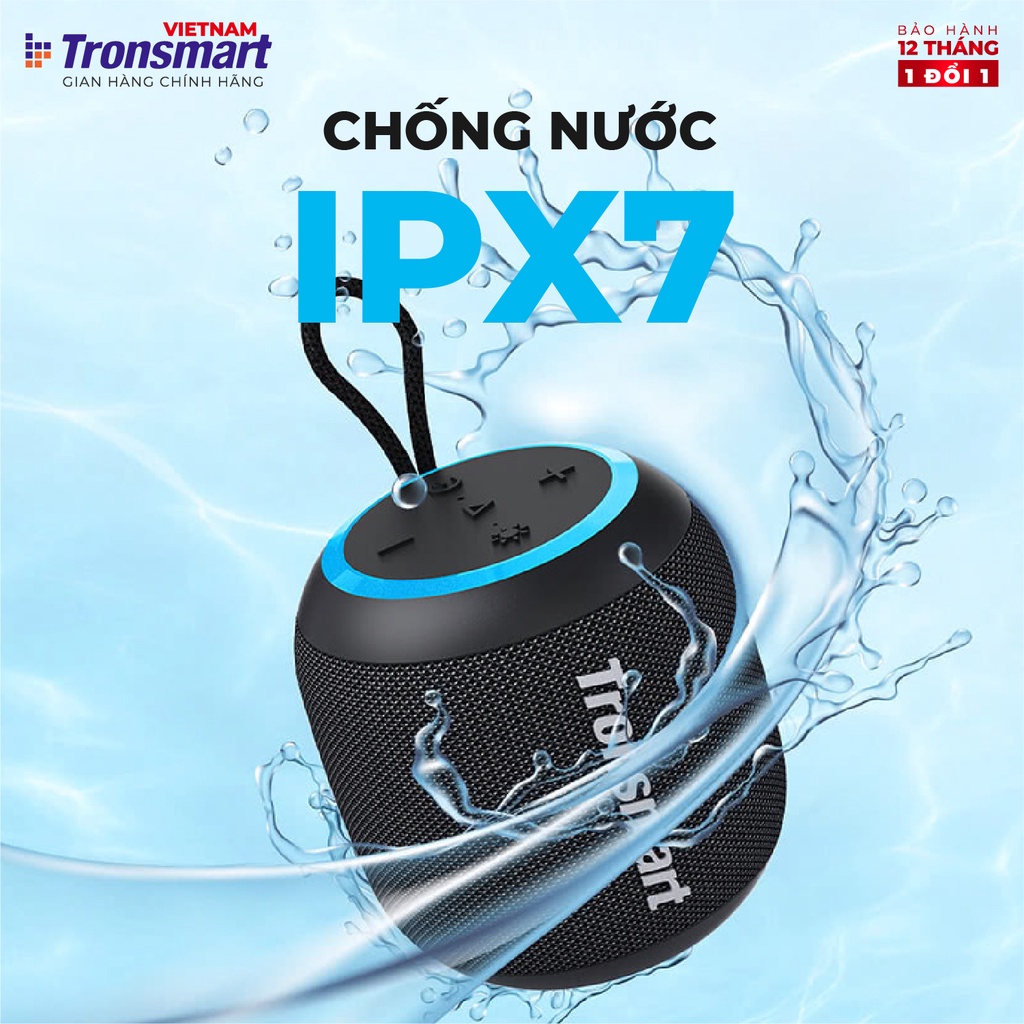 Loa Bluetooth Tronsmart T7 Mini Công suất 15W Âm thanh siêu trâm Chống nước IPX7 - Hàng chính hãng - Bảo hành 12 tháng