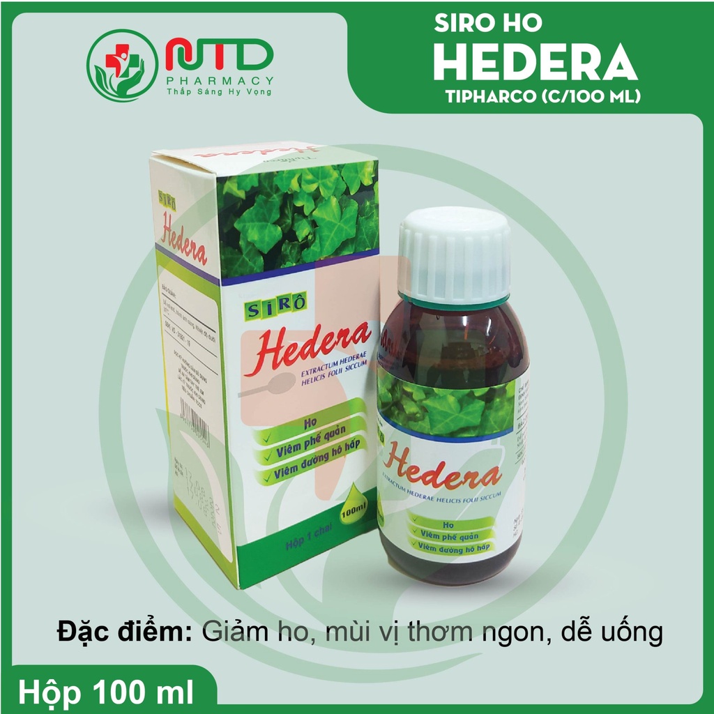 Siro ho hedera - Cao lá thường xuân, bổ phế, giảm ho, loãng đờm cho bé