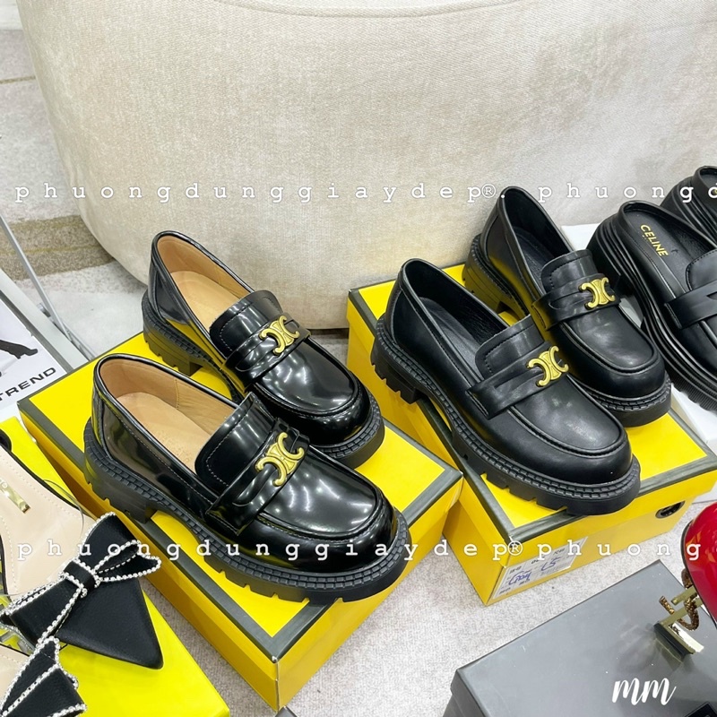 Giày moca celine giày oxford nữ fullbox vàng