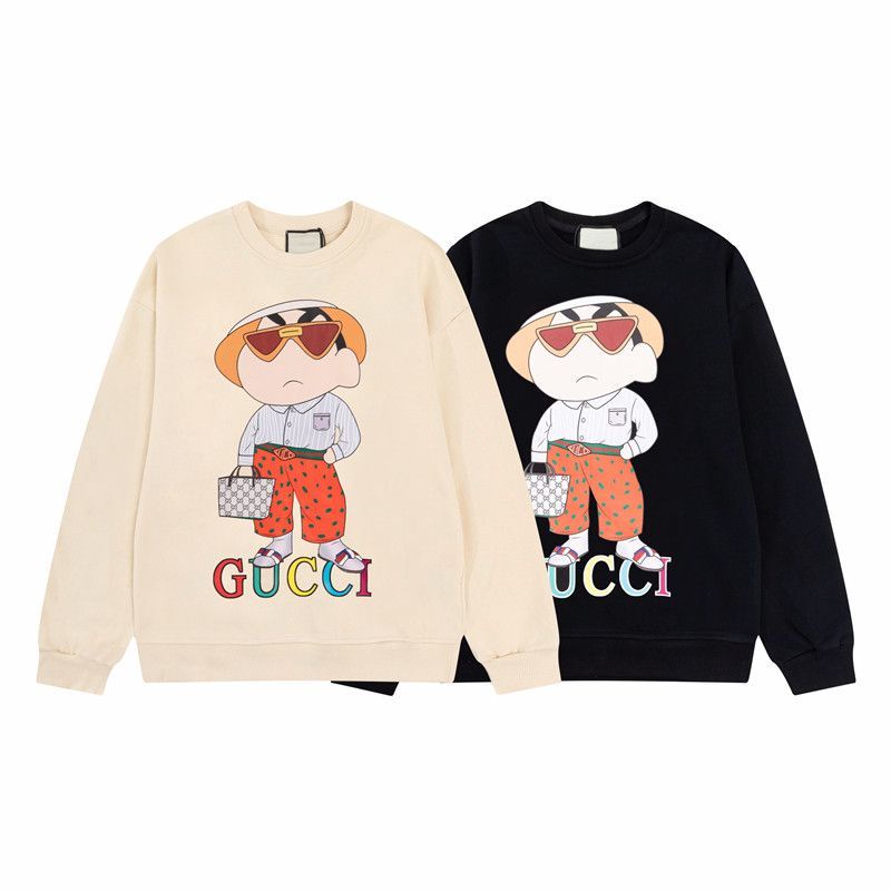 Gucci ins fashion brand spring and autumn fashion crayon small new printing all-match casual round neck sweater