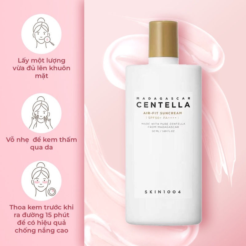 Kem Chống Nắng Skin1004 Cho Da Nhạy Cảm SPF 50+ 50ml Madagascar Centella Air-Fit Suncream Plus SPF50+PA++++