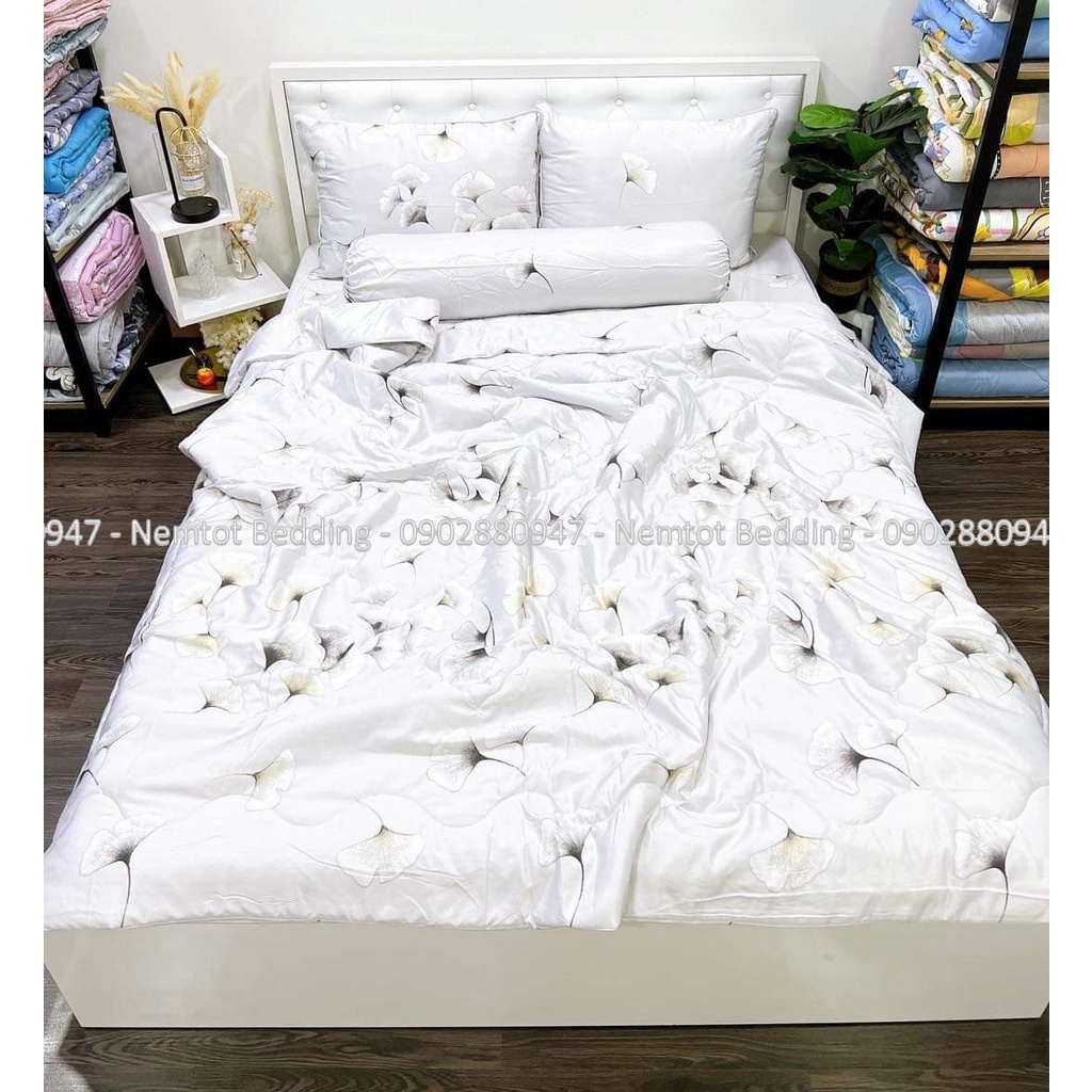 ☀️SALE 50%☀️ TRỌN BỘ CHĂN GA LỤA TENCEL HOẠT TÍNH CAO CẤP MÁT MỀM, MỊN, BỘ 4, 5 MÓN GỒM CHĂN_ẢNH THẬT_NEMTOT BEDDING