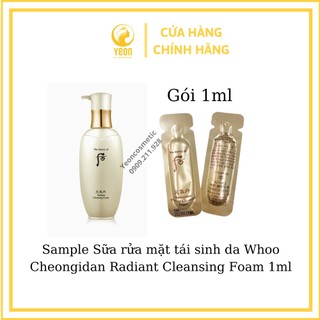 Sample Sữa rửa mặt tái sinh da Whoo Cheongidan Radiant Cleansing Foam 1ml_𝐘𝐄𝐎𝐍 𝐋𝐔𝐗𝐔𝐑𝐘 𝐂𝐎𝐒𝐌𝐄𝐓𝐈𝐂𝐒